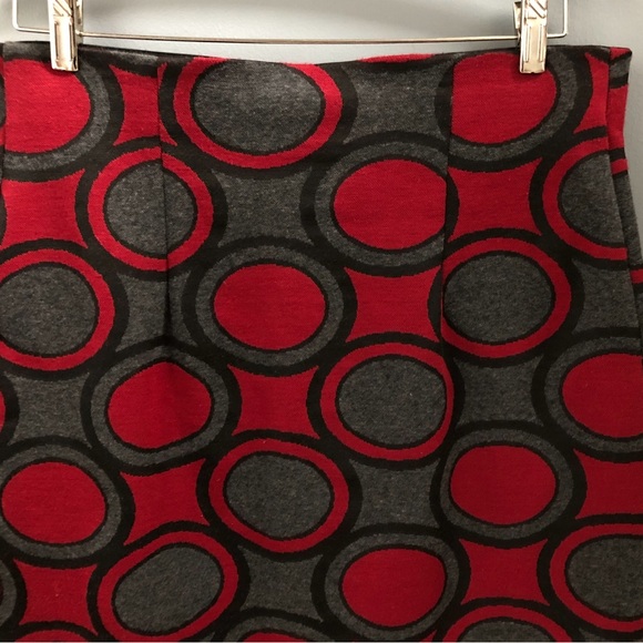 Studio Point Fitted Stretch Skirt, Sz M, Gray/Black/Maroon - Picture 2 of 12